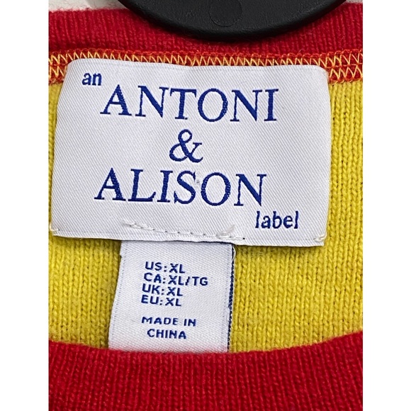 Antoni & Alison Christmas Bird Wool Blend Red Sweater S/M - Picture 3 of 7